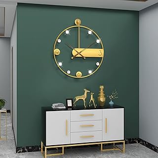 jujuda 大号挂钟客厅装饰现代金色大挂钟家庭厨房卧室装饰超大静音小